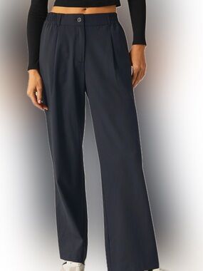 Beyond Yoga Status wide leg trouser - navy. Sz Small